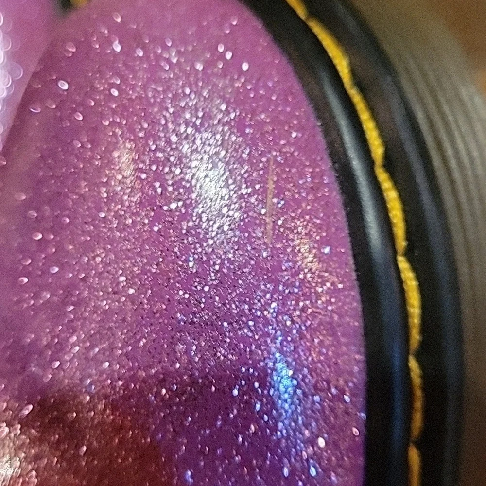 Dr. Martens Purple Lace Up Boots Youth US 10 Sparkle Combat